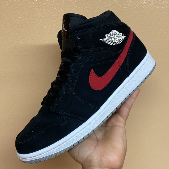 Air Jordan 1 Mid Multi Color Swoosh Black 554724-065 - Picture 13 of 16